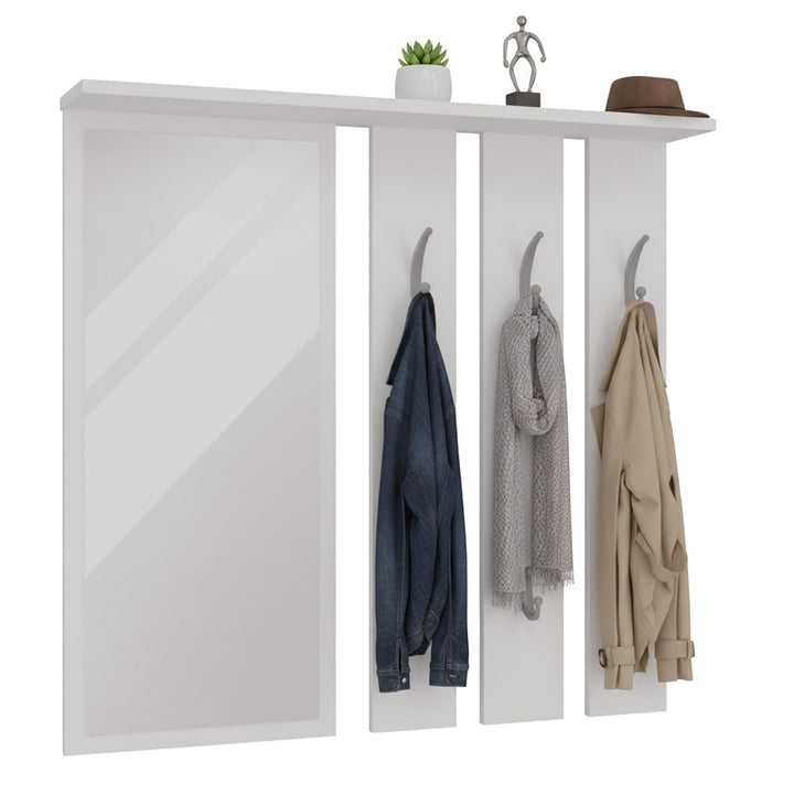 CDF Garderobenpaneel Garderobe Wandgarderobe Mit Spiegel Ablage 6 Haken Flurgarderoben Set Flur Schm