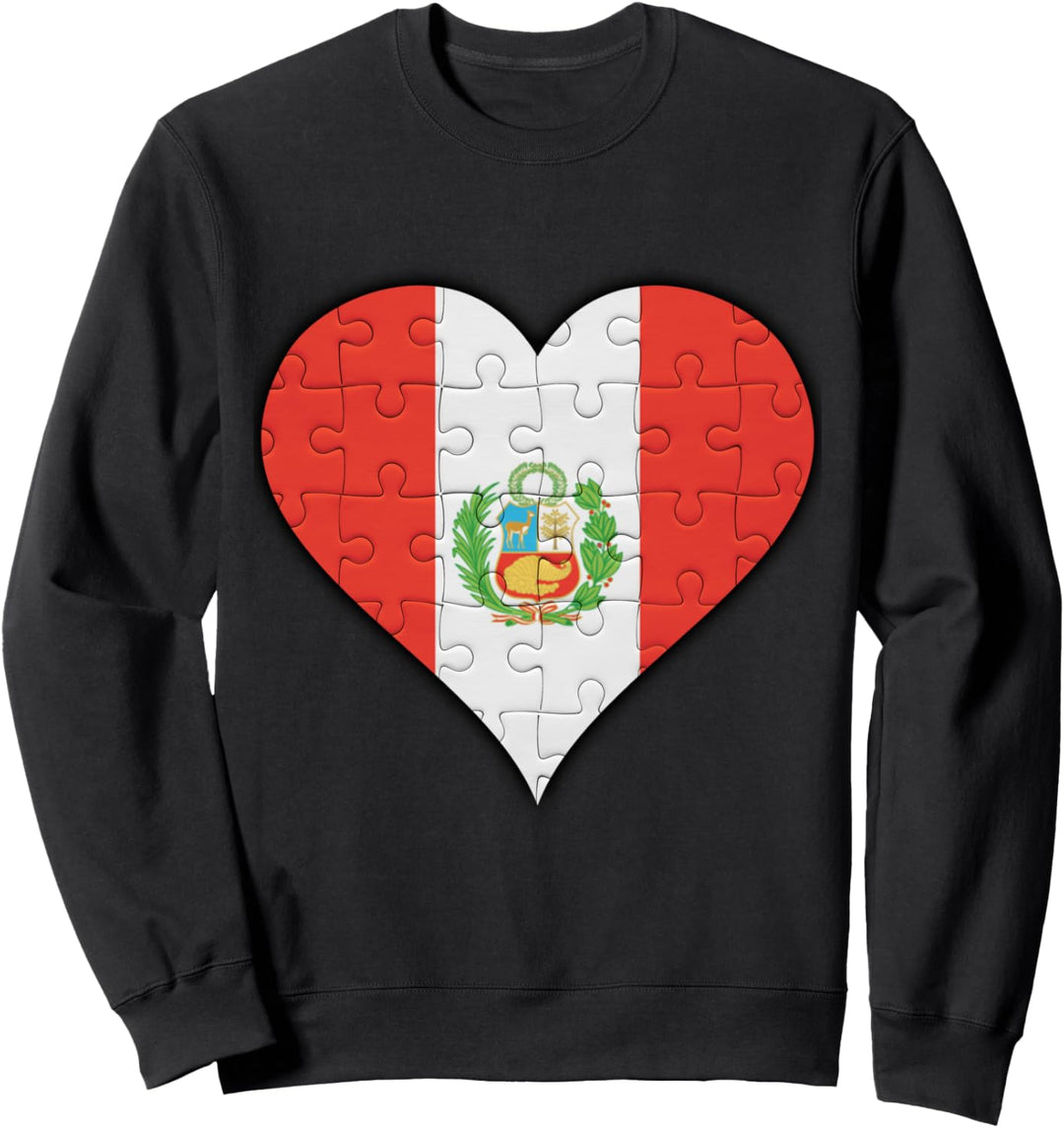 Peru Peruanische Flagge Herz Sweatshirt