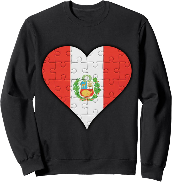 Peru Peruanische Flagge Herz Sweatshirt