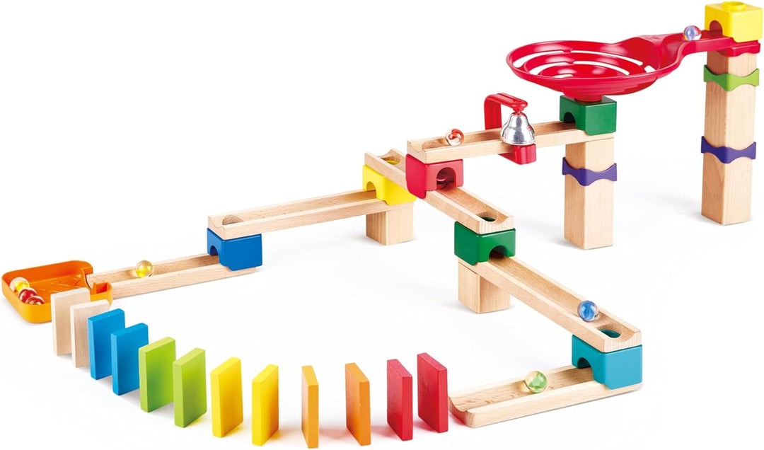 Hape Erlebnis Murmelbahn mit Domino, Kugelbahn aus Holz, Konstruktionsspielzeug, ab 3 Jahren