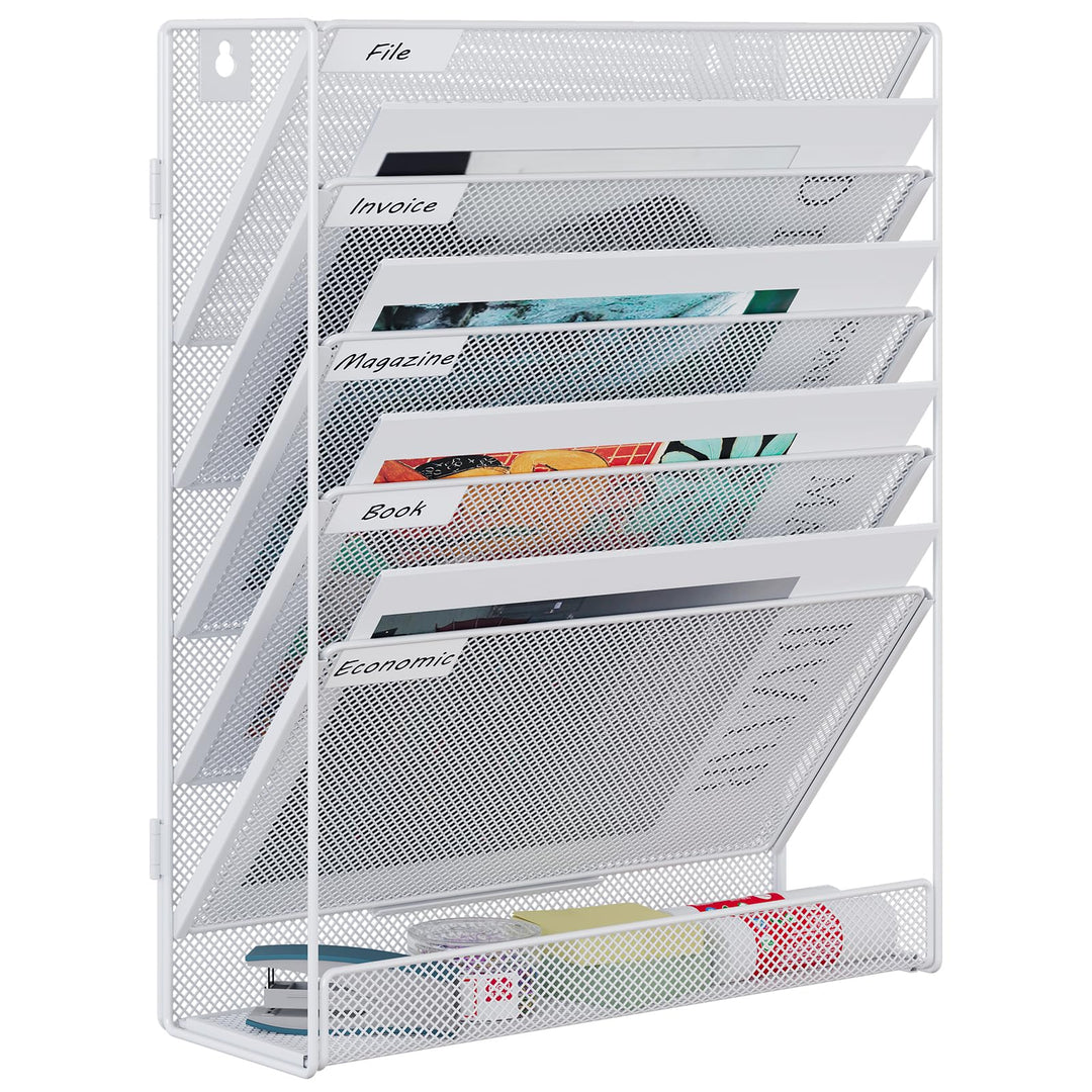 EasyPAG 6 Fächer Zusammensetzen Metall A4 Zeitschriftenhalter Wand Zeitschriften Wandhalter Aktenabl