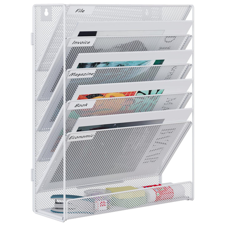 EasyPAG 6 Fächer Zusammensetzen Metall A4 Zeitschriftenhalter Wand Zeitschriften Wandhalter Aktenabl