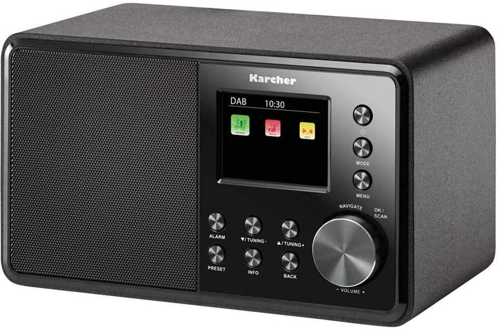 Karcher DAB 3000 - DAB+ Radio (Digitalradio, DAB plus/UKW-RDS, AUX-IN, Wecker mit Dual-Alarm, kleine