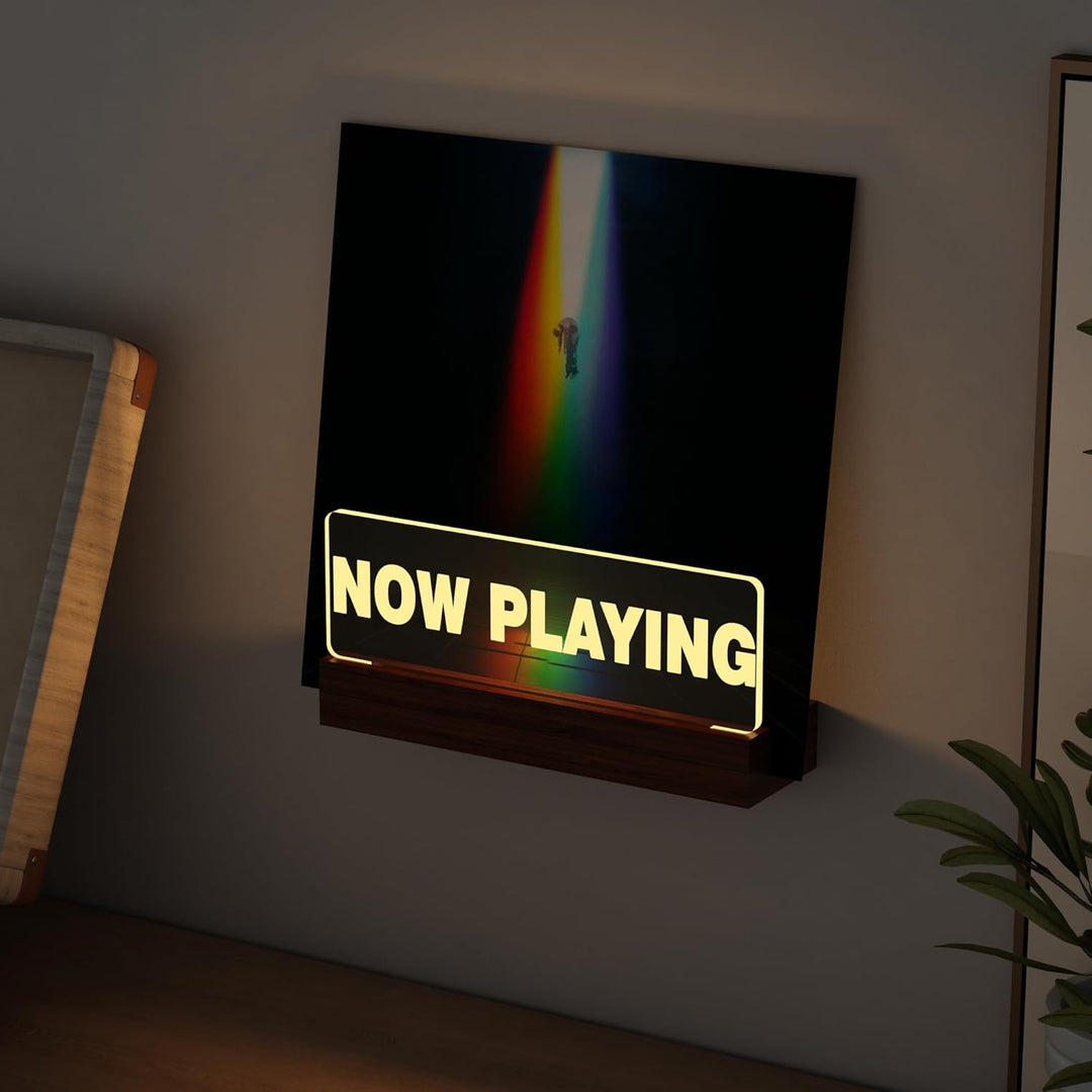 Ammonite Leuchtet auf Now Playing Vinyl-Schallplattenständer Plattenständer Wandhalterung Holz-Acryl