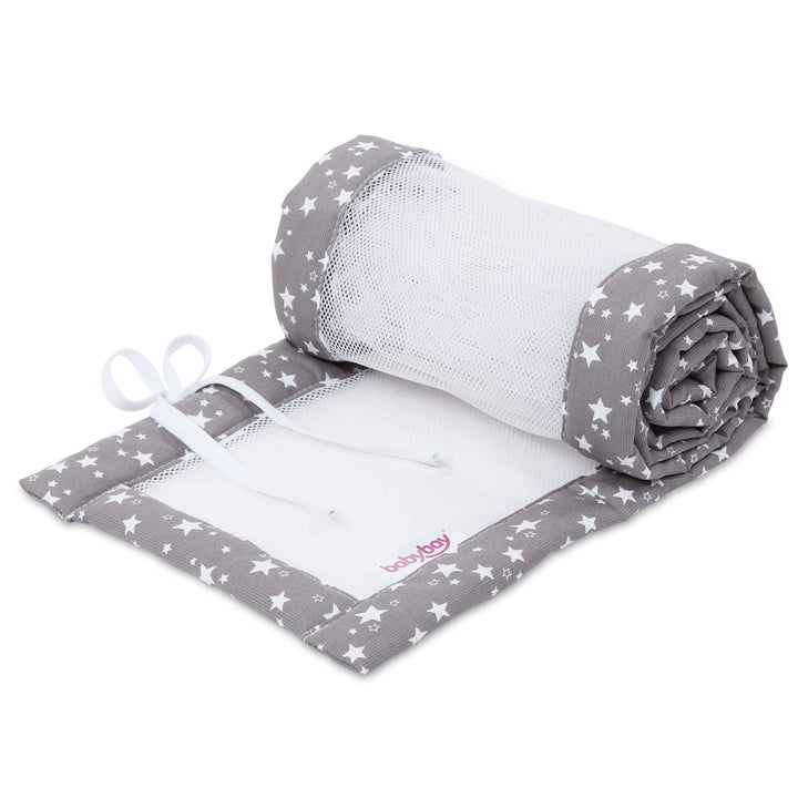babybay Nestchen Mesh-Piqué passend für Modell Maxi, Boxspring und Comfort, taupe Sterne weiss passe