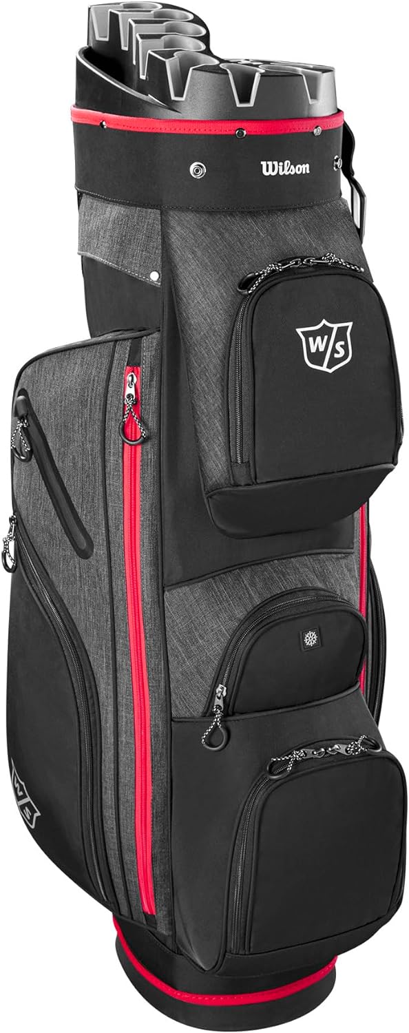 Wilson Unisex-Adult I-Lock 3 Golf Cart Bag 34" Black/Red, 34" Black/Red