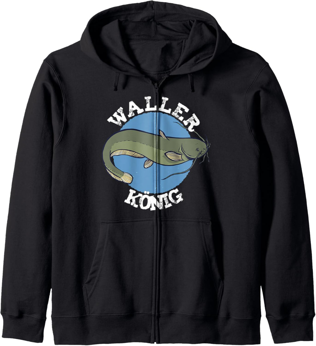 Waller König Angler fangen Wels Kapuzenjacke