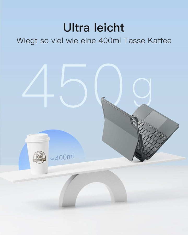 Inateck Hülle mit Tastatur, Ultraleichte Tastatur für iPad 10 Generation, iPad Air 6 11 Zoll 2024, i