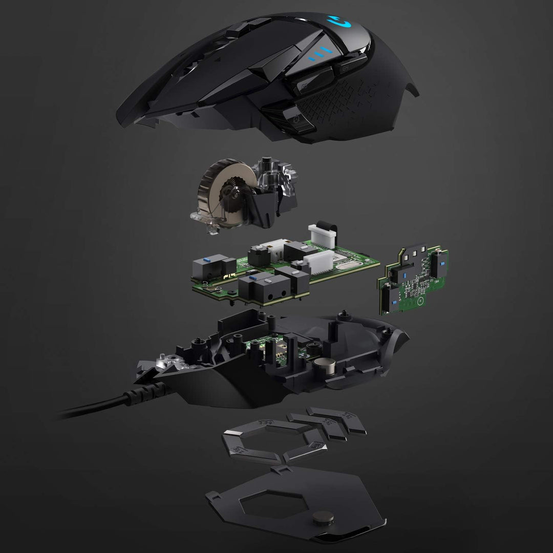 Logitech G502 HERO High-Performance Gaming-Maus mit HERO 25K DPI optischem Sensor, RGB-Beleuchtung,