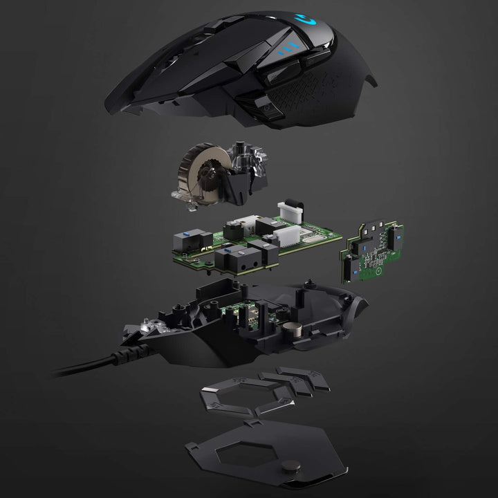 Logitech G502 HERO High-Performance Gaming-Maus mit HERO 25K DPI optischem Sensor, RGB-Beleuchtung,