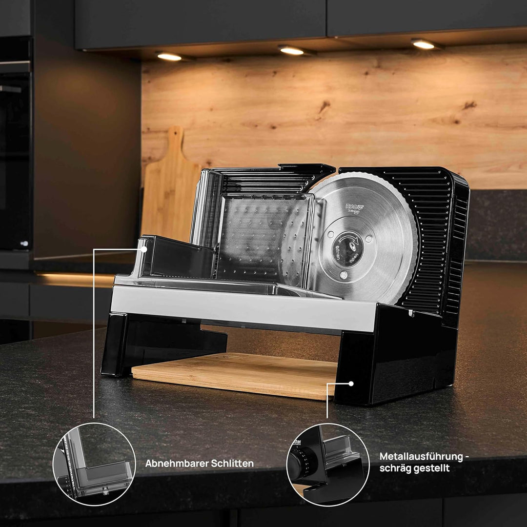ritter varido 5 Elektrischer Allesschneider & Brotschneidemaschine aus Metall mit ECO-Motor, Made in