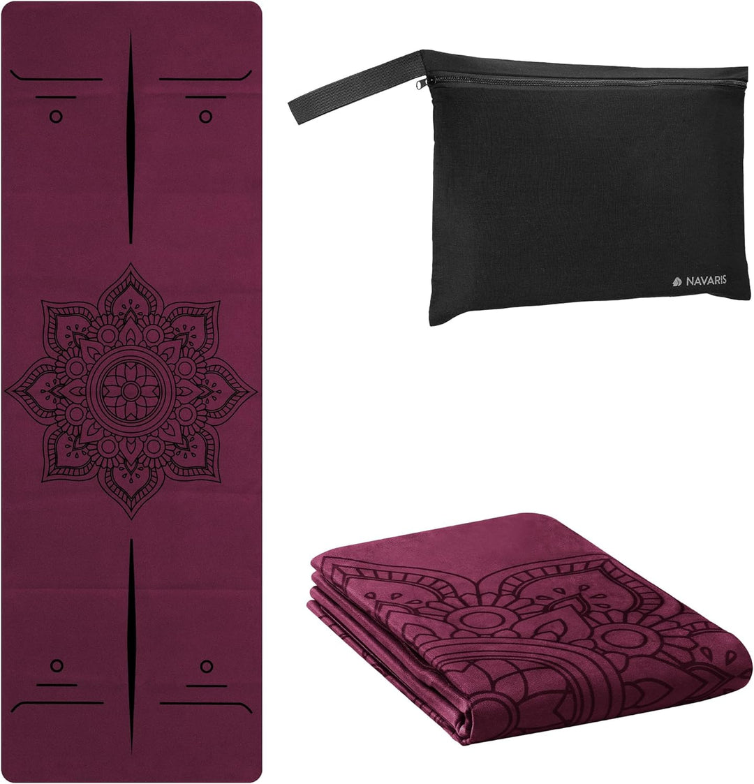 Navaris Reiseyogamatte faltbar inkl. Tasche - 1,5mm Yoga Matte Fitnessmatte - dünn leicht - Sportmat