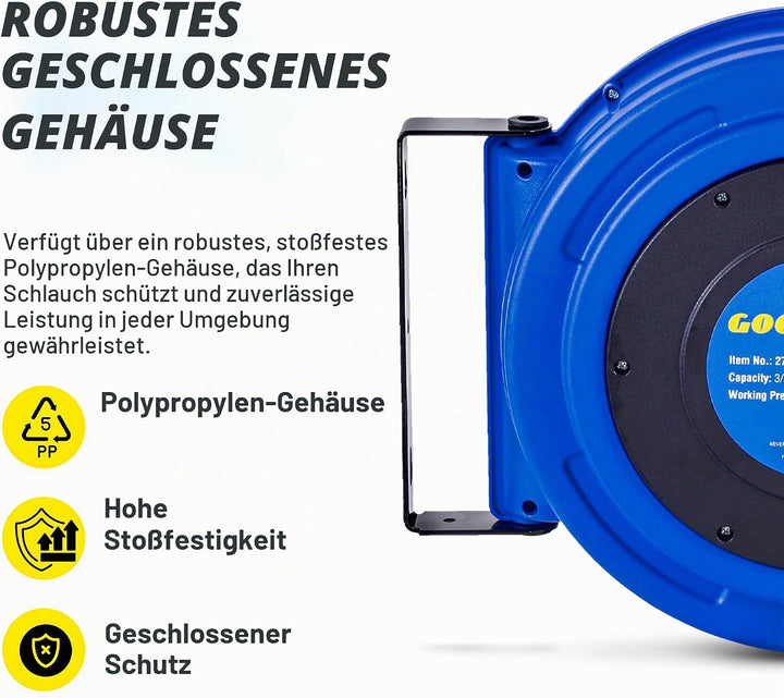 Goodyear retractable air compressor/wasserschlauchtrommel, max. 300psi (3/8 „x 65 ft) hybrid polymer