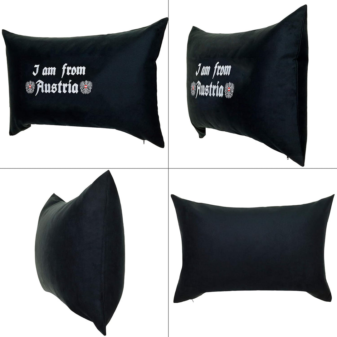 "I am from Austria" Österreich Kissen Austria Kissenbezug | Österreichisches Dekokissen mit Füllung