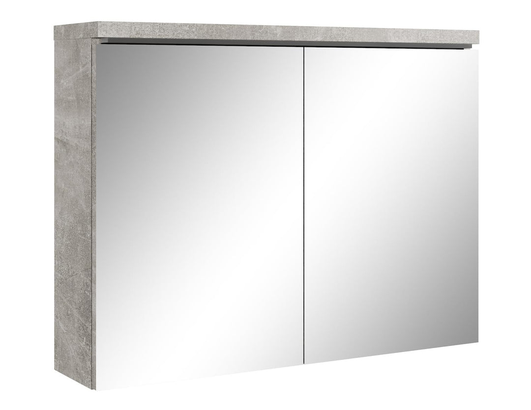 Spiegelschrank Paso 80cm Beton Grau - Schrank Spiegelschrank Spiegel Badezimmer Badmöbel Set Hängesc