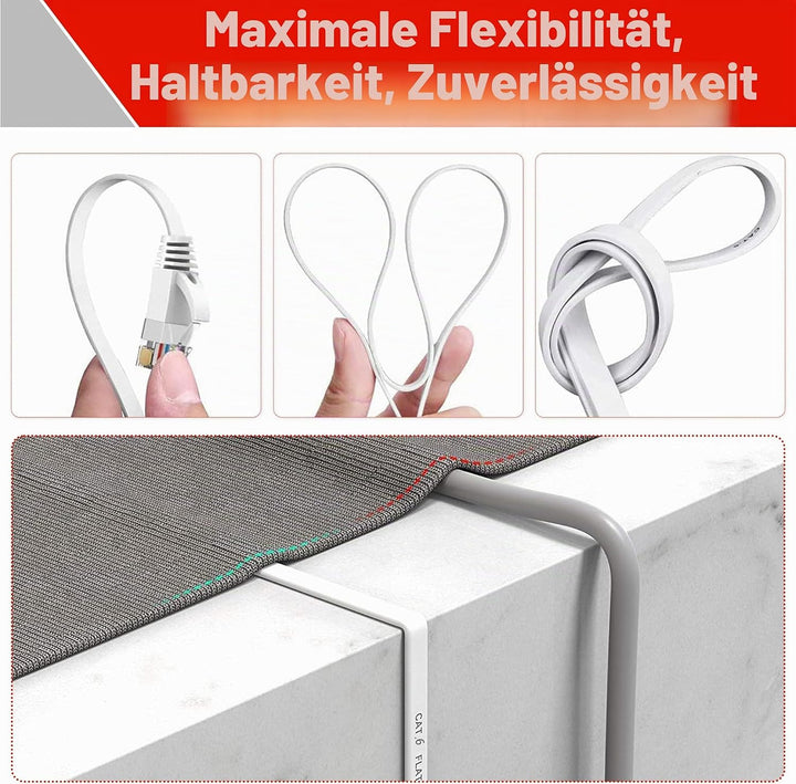 LAN Kabel 50 Meter, Netzwerkkabel 50m Outdoor Indoor Lang Ethernet Kabel Cat 6, Hochgeschwindigkeits