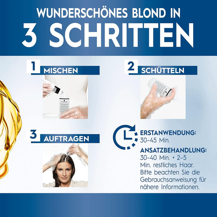 Blonde aufhellende Farbe 10.1 Aschblond (142 ml), Haarfärbemittel für Öl-aktiviertes Haare Aufhellen