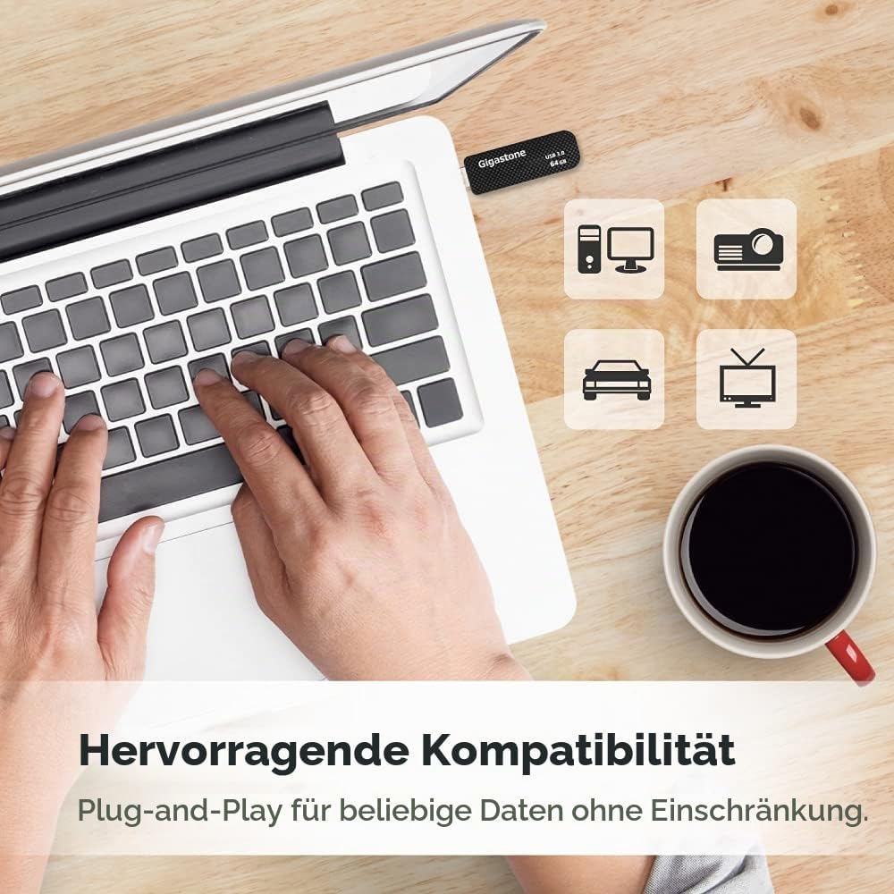 GIGASTONE 64GB Flash-Laufwerk (2 Stück) Z30 USB 3.2 Gen 1, 80MB/s UltraSchnell, Schlüsselring-Öse, P