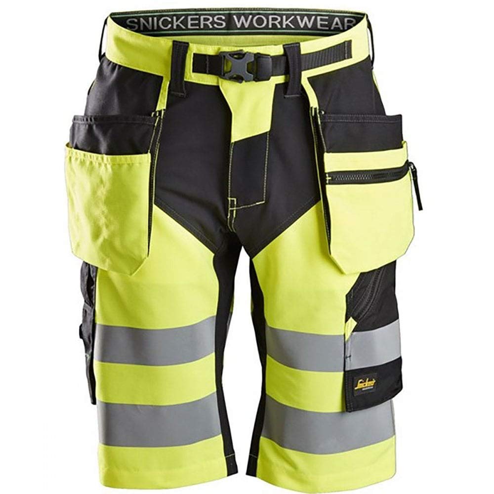 FlexiWork, High-Vis Shorts+ Holstertaschen Klasse 1 60 Grau, 60 Grau
