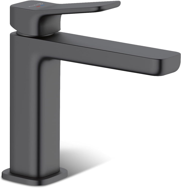 KLUDI-X3 Waschtischarmatur mit Push-Open Ablaufgarnitur, Auslaufhöhe 110 mm, wassersparender Wasserh