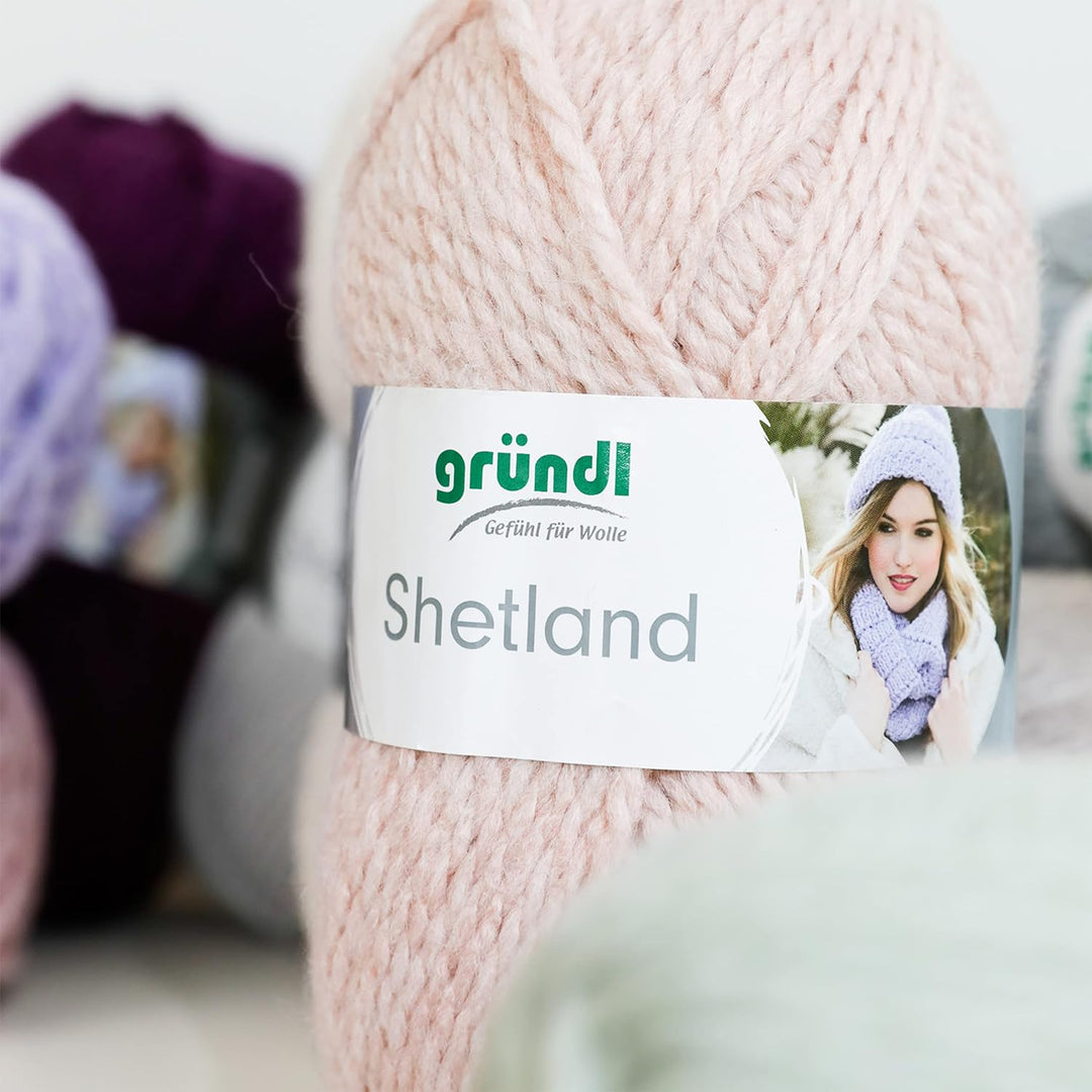 Gründl Shetland Wolle (modisches und weiches Strickgarn aus 80% Polyacryl und 20% Wolle, 100 g / 170