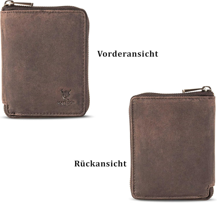 MATADOR Männer Geldbörse Leder #EDINBURGH mit edler Geschenk Box, Elegantes Leder Portemonnaie Herre