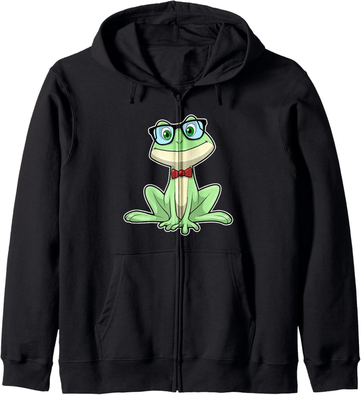 Frosch Nerd Brille Kapuzenjacke