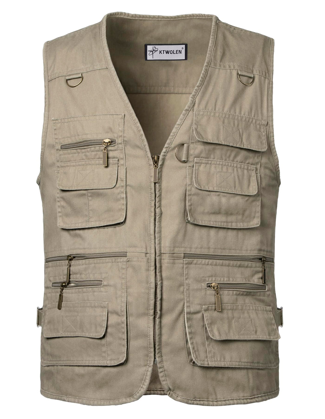 KTWOLEN Herren Outdoor Weste mit Multi-Taschened Anglerweste Jagd- und Angler Camping Wandern Weste