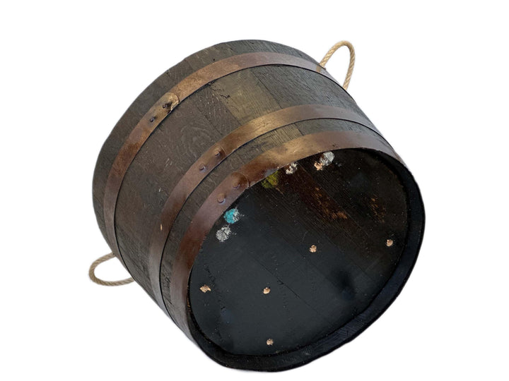 Temesso Halbes Fass aus original schottischen Whiskyfass rund - geölt (Geölt - mit Schlaufen und Abl