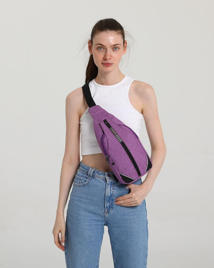 WATERFLY Anti-Diebstahl Sling Bag für Damen und Herren Brusttasche Hippie Crossbody Bag Multipurpose