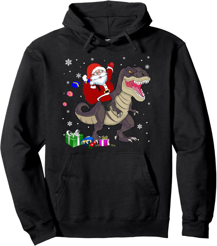 Santa & T-Rex Dinosaurier Xmas Kinder Fun Lustig Weihnachten Pullover Hoodie