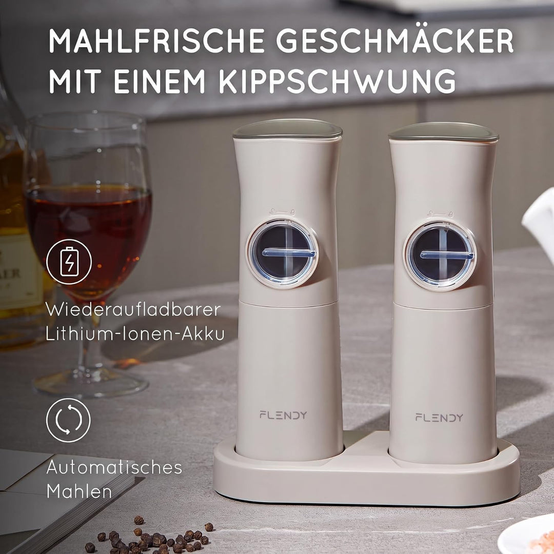 Schwerkraft elektrische Salz und Pfeffermühle Set, 2er-Set Wiederaufladbare elektrische Salz und Pfe