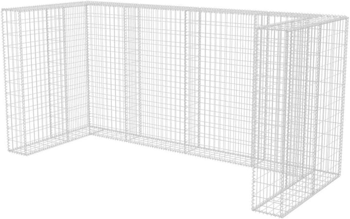 Festnight Gabione Mülltonnenbox Mülltonnenverkleidung für 3 Mülltonnen U-förmig 250 x 100 x 120 cm S
