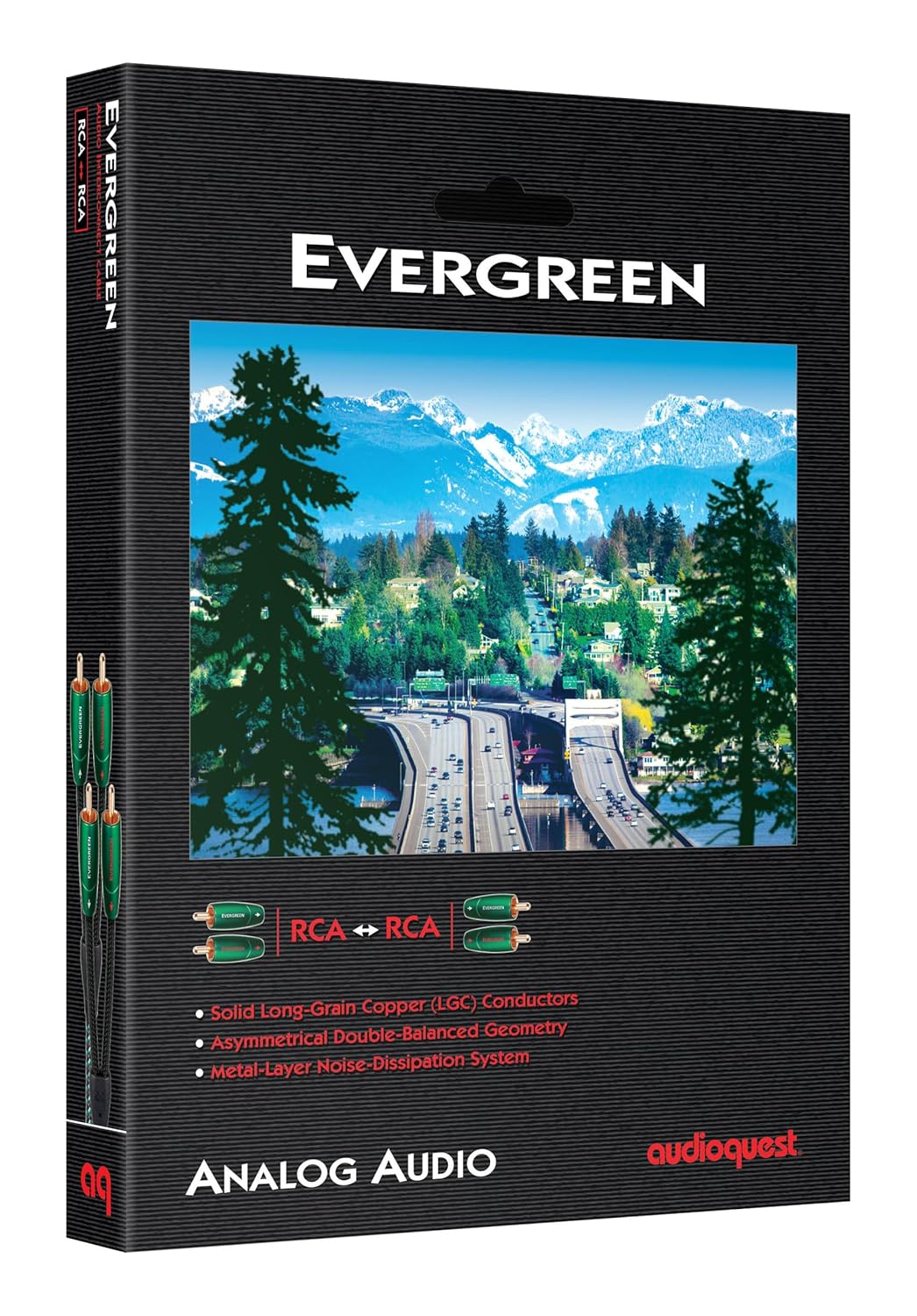 Audioquest Evergreen Stereokabel mit 4 RCA-Steckern, 0,6 m 0,6 m Einzelbett, 0,6 m Einzelbett