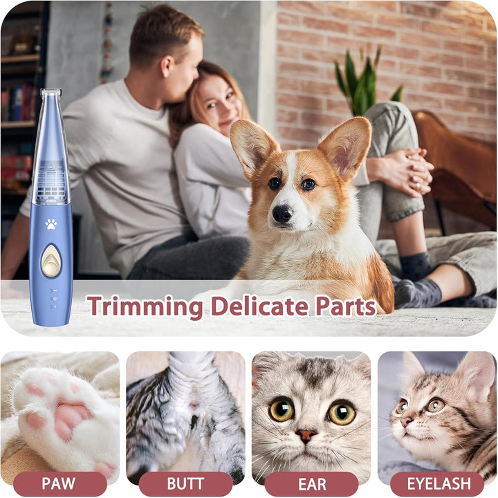 LOFICOPER Hundeschermaschine, Leise Schermaschine Hund Katze mit Saugfunktion, Verbreiterte Klinge,