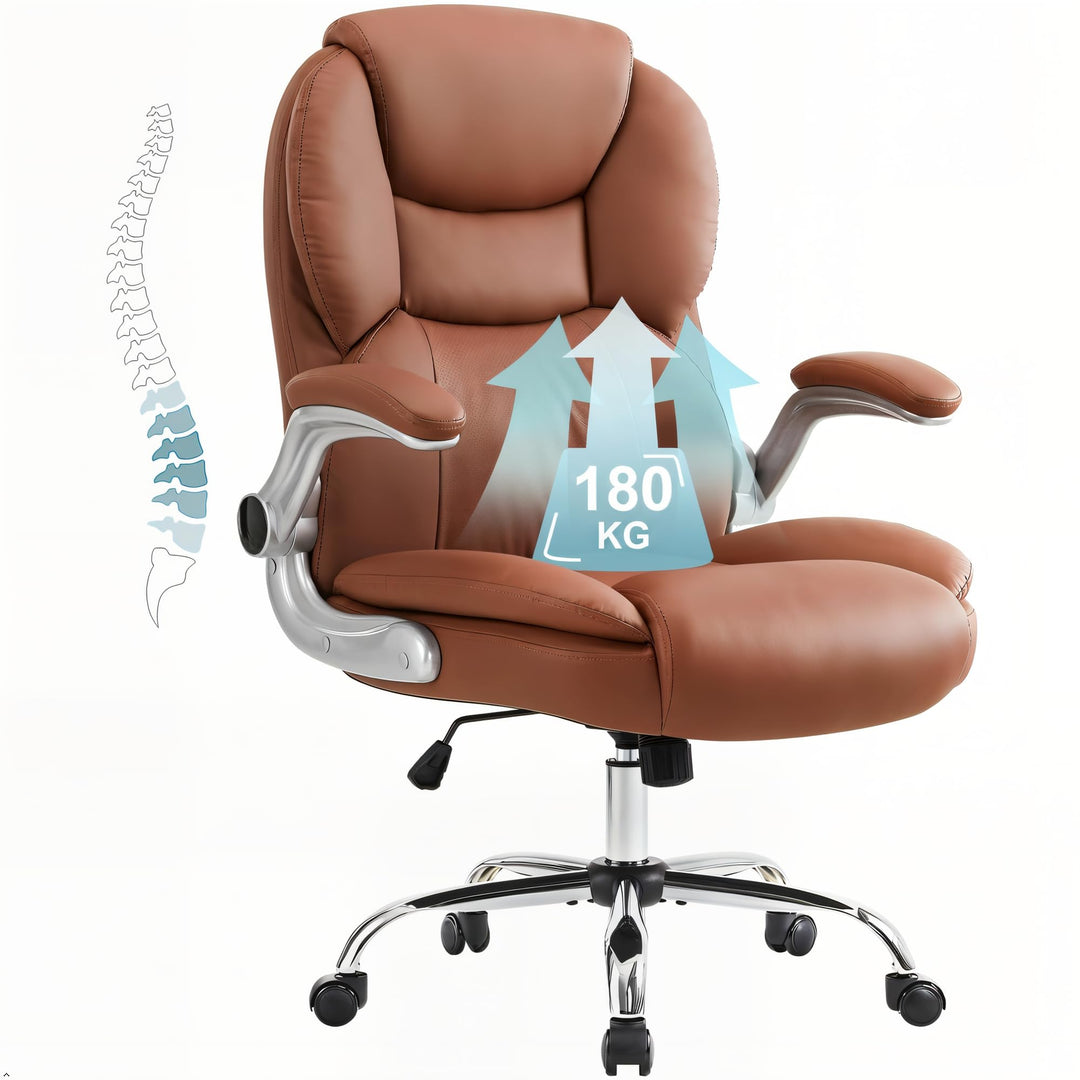 IWMH Bürostuhl Ergonomischer Schreibtischstuhl Chefsessel Drehstuhl mit hochklappbarer Armlehne, höh