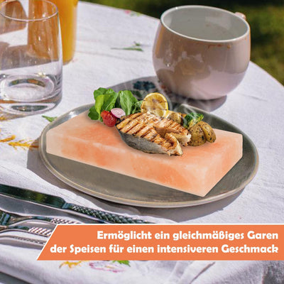 Jopassy 2er Pack L Salzstein zum Grillen, 20x10x2,5cm Salz Grillsteine, Wiederverwendbar Salzgrillst