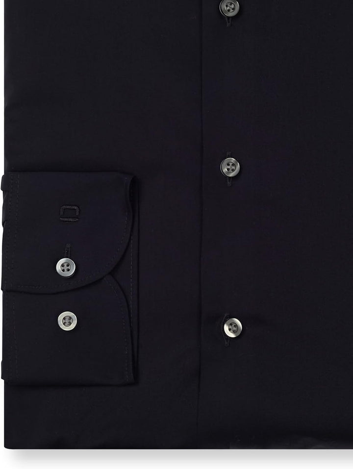 OLYMP Herren Oberhemd Langarm Level.Five.Body.fit,Twill,Body fit,Haifisch-Kragen M Schwarz 68, M Sch