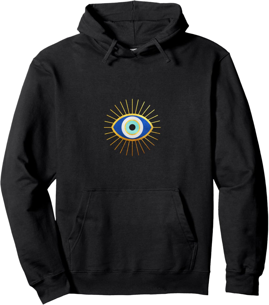 Matiasma Evil Eye Symbol in griechischem Schriftzug Pullover Hoodie