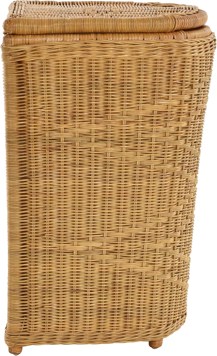 Edle Rattan Wäschetonne Wäschekorb mit Deckel Korb Aufbewahrung für Wäsche mit Inlett Wäschesammler