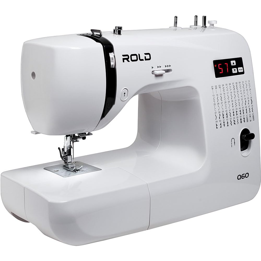 Rold Q60 Computernähmaschine | 60 Stichprogramme | Nadeleinfädler | Metallrahmen | LED-Beleuchtung |