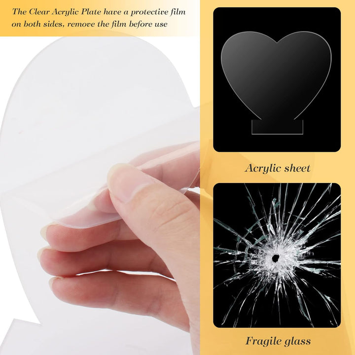 12 Pcs Acrylplatten Transparente Plexiglasplatten Acrylglas Lichtplatte 0.2cm Kunststoff Acryl Blätt