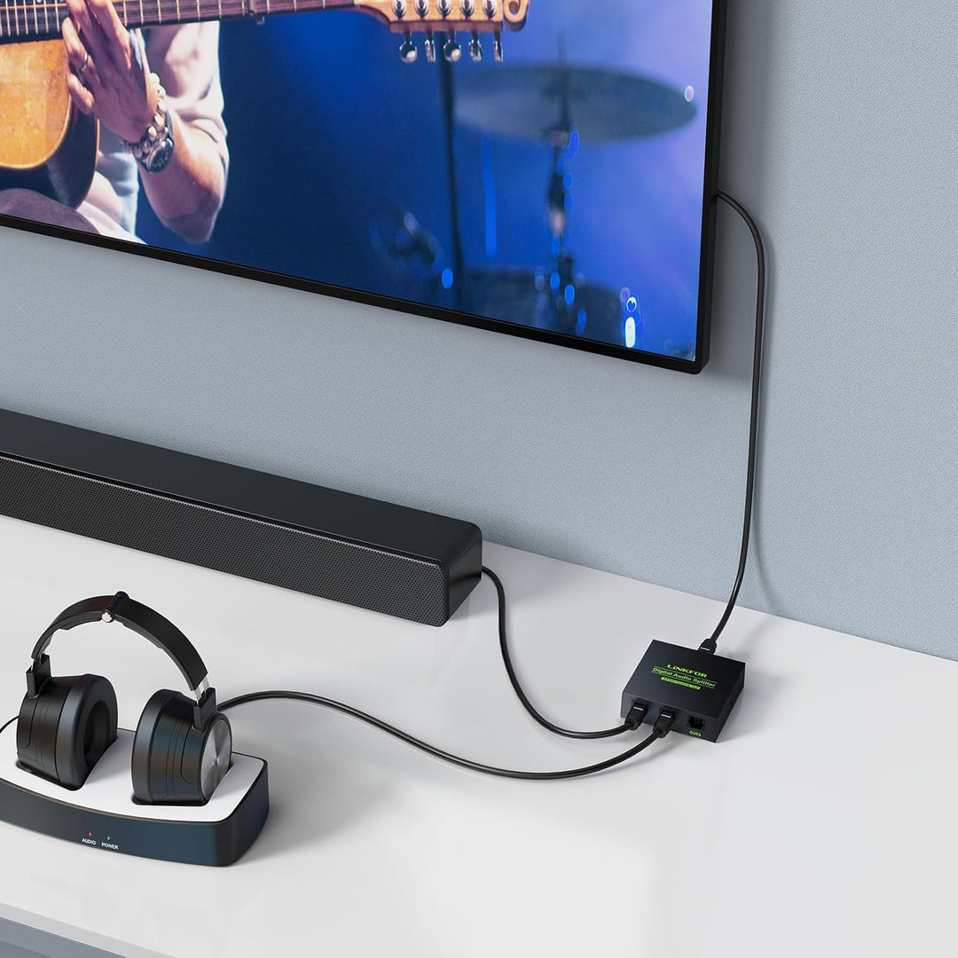 LiNKFOR Toslink Splitter 1x3 Optischer Splitter Digitaler Audio Splitter mit 3 Anschlüssen SPDIF Alu