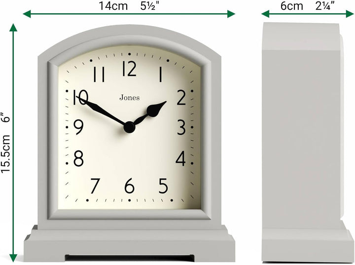 JONES CLOCKS® Tavern Kaminuhr | Traditionelles/Klassisches Design | Schlafzimmeruhr | Wohnzimmeruhr
