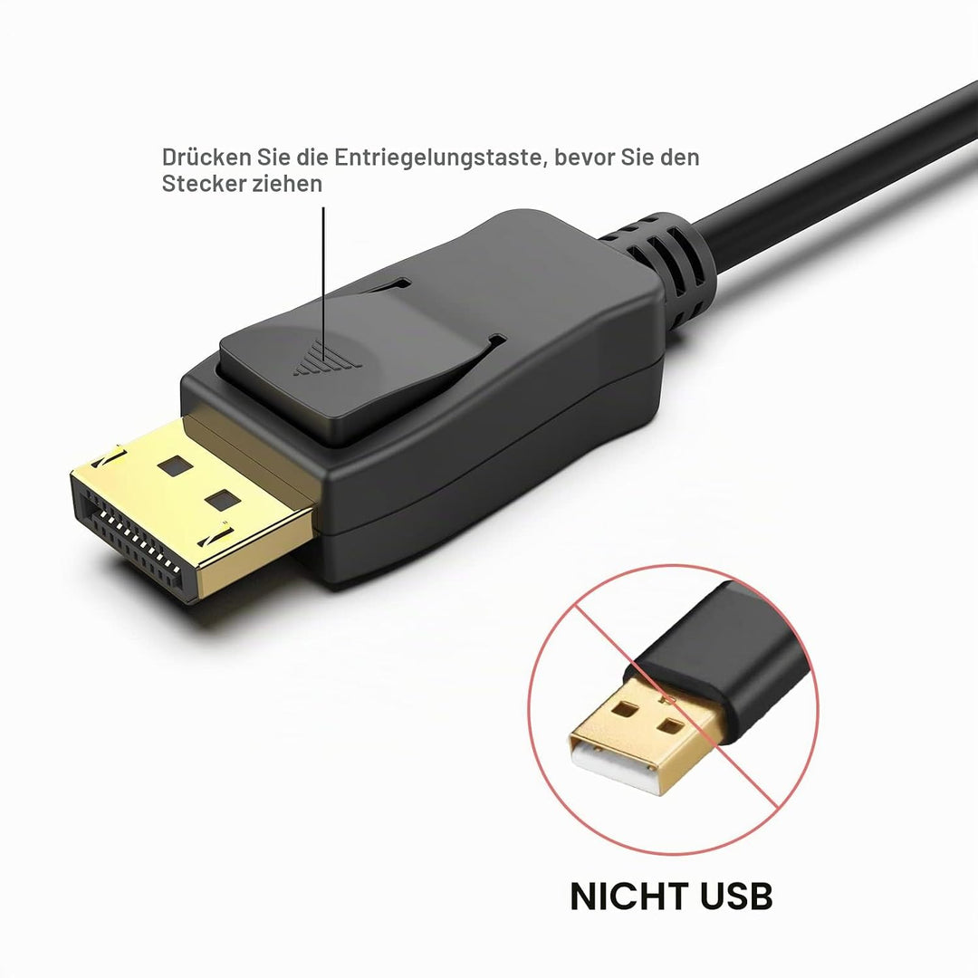 BENFEI [VESA zertifiziert] DisplayPort DP 1.2 Kabel 1,8M 4K, 2 Stück DisplayPort auf DisplayPort Kab