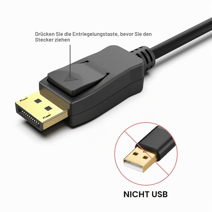 BENFEI [VESA zertifiziert] DisplayPort DP 1.2 Kabel 1,8M 4K, 2 Stück DisplayPort auf DisplayPort Kab