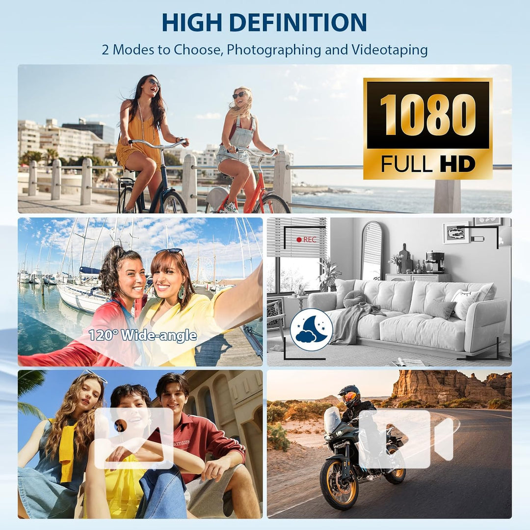 Mini Kamera Action, 1080P HD & 120° Weitwinkel Action Cam Mini, 120 Minuten Aufnahmezeit Bodycam mit