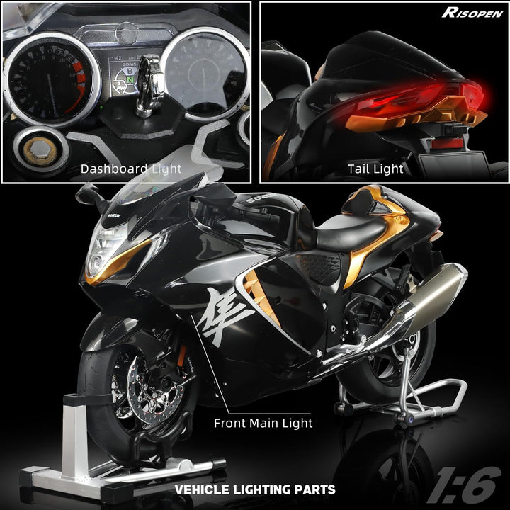 1:6 Motorradmodell Mj057-schwarz, Mj057-schwarz