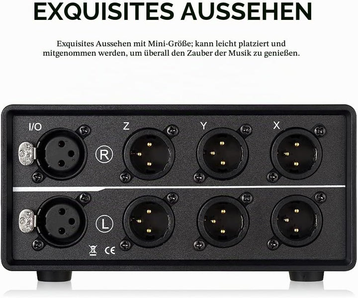Nobsound 1-IN-3-OUT XLR Audio Switcher Selector, Balanced Audio Converter, 3-Way Stereo Passiv Audio