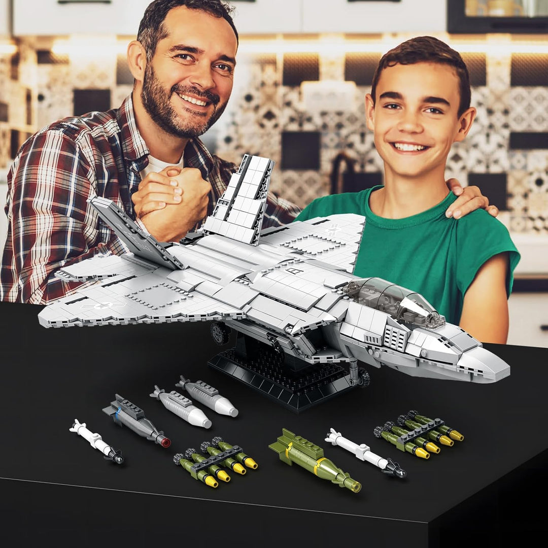 JMBricklayer F-22 Raptor Kampfjet-Bausteinset, Militärflugzeug-Spielzeug-Armee-Bausets, Spielzeugges
